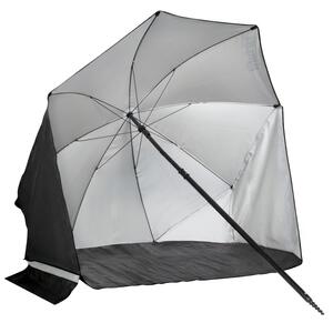 Parasol plażowy VirtuFit z osłoną przeciwwiatrową 160 cm, czarny