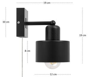 Czarny kinkiet LED SHWD-SC10x10SC jednopunktowy z litego drewna z włąc