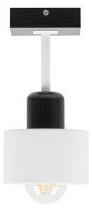 Biało-czarna lampa sufitowa, jednopunktowy spot DWE10x10SC z drewna i