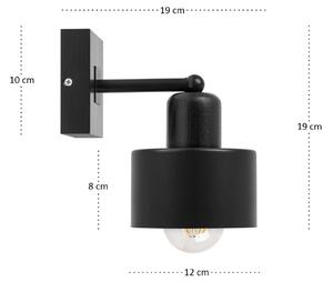 Czarny kinkiet LED WD-SC10x10SC jednopunktowy z litego drewna