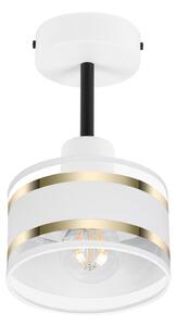 Lampa sufitowa biała jednopunktowy spot z białym abażurem T-1010WE-WE