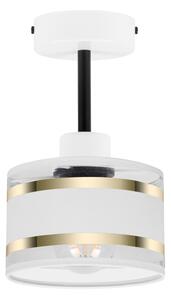 Lampa sufitowa biała jednopunktowy spot z białym abażurem T-1010WE-WE