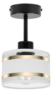 Lampa sufitowa czarna jednopunktowy spot z białym abażurem T-1010SC-WE
