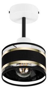 Lampa sufitowa biała jednopunktowy spot z czarnym abażurem T-1010WE-SC
