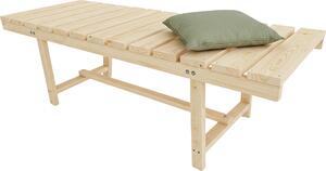 Ławka ogrodowa Relaxdays, 2-osobowa, na taras lub balkon, bez oparcia, drewno sosnowe, wys. x szer. x gł.: 35 x 110 x 38 cm, ławka, kolor naturalny