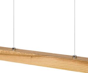 Lampa wisząca LED 80 cm z drewna jesionowego w stylu rustykalnym L80KB