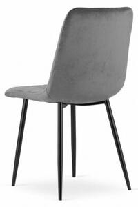 Zestaw stół NP 120x80cm Craft Czarny + 4 krzesła LAVA szare