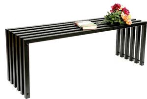 DanDiBo Ławka ogrodowa metalowa solidna odporna na warunki atmosferyczne czarna 120 cm ławka nowoczesna 96205 ławka parkowa żelazna ławka kwiatowa