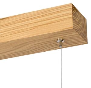 Lampa wisząca LED 60 cm z drewna jesionowego w stylu rustykalnym L60KB
