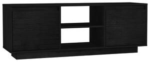 Szafka pod telewizor, czarna, 110x30x40 cm, drewno sosnowe