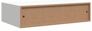 Półka ścienna z szufladą, biała, 40 x 23,5 x 10 cm, mdf