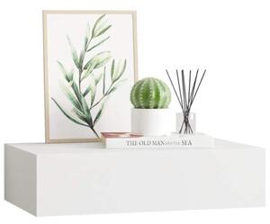 Półka ścienna z szufladą, biała, 40 x 23,5 x 10 cm, mdf