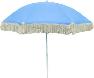 Parasol Parasol plażowy Ochrona UV z frędzlami Składana torba Ø 150 cm