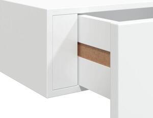 Półka ścienna z szufladą, biała, 40 x 23,5 x 10 cm, mdf