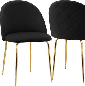 Krzesło Welurowe Fargo Gold Velvet Czarne