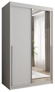 Szafa przesuwna z lustrem Garderoba SIMA T2 120 biały + u. srebrny