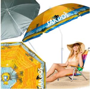 Parasol plażowy ogrodowy przeciwsłoneczny składany na plaże do ogrodu - wzór plaży