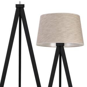 Lampa podłogowa trójnóg czarny Light Home LH Len 1xE27 44cm abażur stożek beżowy L05