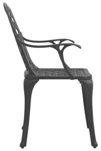 Krzesła ogrodowe, 6 szt., odlewane aluminium, czarne