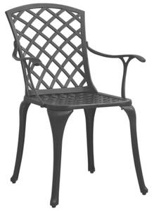 Krzesła ogrodowe, 6 szt., odlewane aluminium, czarne