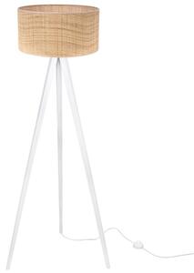 Lampa podłogowa trójnóg biały Light Home LH Rattan 1xE27 44cm abażur walec beżowy