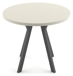 Stół okrągły rozkładany ST54M 102-202 cm kaszmir/ czarne nogi