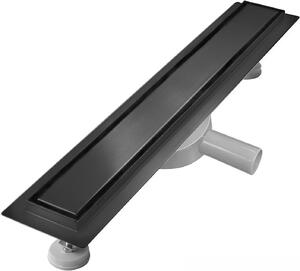 Sunrik Rynna Odpływ Prysznicowy 50 cm z Sitkiem i Syfonem 360° Czarny
