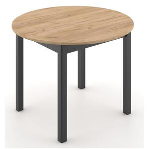 Stół okrągły rozkładany ST44M 102x102-142 cm dąb craft / nogi czarne