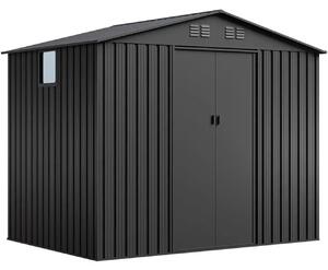 Domek narzędziowy metalowy NORDVIC Magni 283x189 cm + przesuwne Drzwi 182 cm, Ocynkowany, Dwuspadowy Dach, Wentylacja, Cold Grey