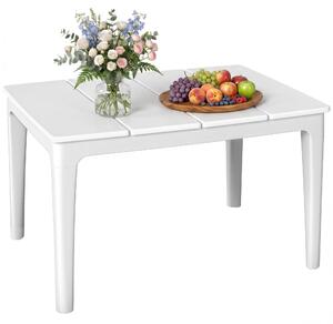 Stolik pomocniczy Outsunny 70 x 53 cm, odporny na warunki atmosferyczne, stolik ogrodowy z tworzywa sztucznego, kolor kremowo-biały