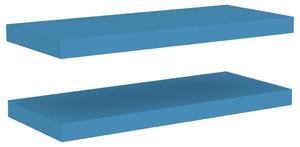 Półki ścienne, 2 szt., niebieskie, 60 x 23,5 x 3,8 cm, MDF