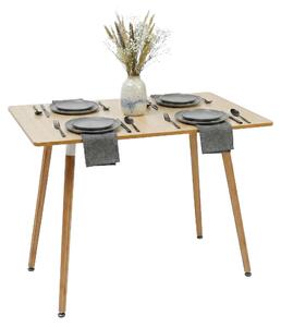 Stół jadalny Relaxdays, prostokątny, wys. x szer. x gł.: 75 x 110 x 70 cm, MDF i bambus, dla 4 osób, stół jadalny w stylu skandynawskim, kolor naturalny