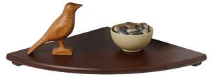 Regał narożny Relaxdays, wymiary: 3 x 25 x 25 cm, drewno orzechowe, salon, dekoracja, nośność: 5 kg, wiszący regał na książki, ciemnobrązowy