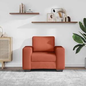Sofa fotel czerwony pomarańczowy 100x77x82 cm tkanina kordowa