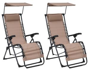 Składane krzesła tarasowe, 2 szt., tworzywo textilene, taupe