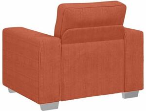 Sofa fotel czerwony pomarańczowy 100x77x82 cm tkanina kordowa