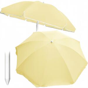 JUMI Parasol ogrodowy plażowy na balkon taras łamany z falbaną 240 cm cytrynowy