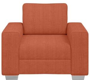 Sofa fotel czerwony pomarańczowy 100x77x82 cm tkanina kordowa
