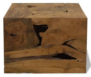Stolik kawowy z drewna tekowego, 50 x 50 x 35 cm, brązowy