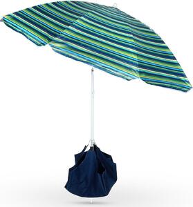Parasol plażowy z możliwością regulacji nachylenia i osłoną przeciwsłoneczną