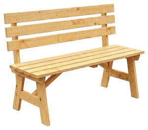 Ławka ogrodowa Relaxdays, dwuosobowa, do użytku na tarasie lub balkonie, z oparciem, wykonana z drewna sosnowego, wymiary: 80 x 116 x 56 cm, ławka do siedzenia, kolor naturalny