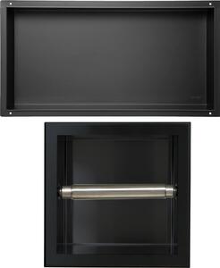 Balneo | Zestaw półek niszowych - 60×30×10 Cm - Stal nierdzewna Aisi 304 - Półka ścienna - Akcesoria łazienkowe