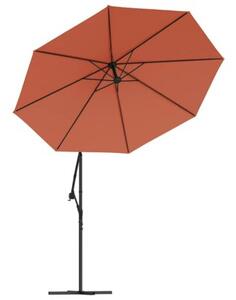 Parasol wiszący z LED i stalowym słupkiem, terakota