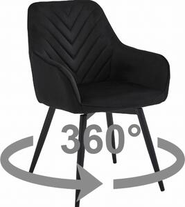 Krzesło NANA360 - czarny aksamit / nogi czarne x 1