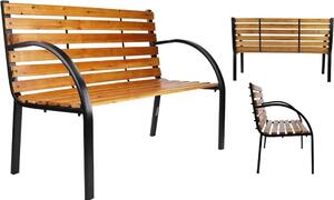 HI Ławka parkowa brązowa 122x60x81 cm