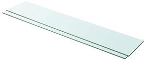 Półki, 2 szt., panel z przezroczystego szkła, 100 x 20 cm