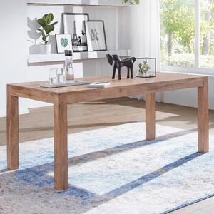 FineBuy Stół jadalny z litego drewna akacjowego 120 x 60 cm – prostokątny stół jadalny w stylu rustykalnym z litego drewna – stół kuchenny z litego drewna – naturalny stół drewniany – stół z prawdziwego drewna