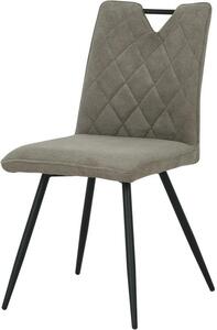 HowHomely | Krzesła tapicerowane DALIA - Ergonomiczne - Ciemny beż - Nowoczesny, Elegancki design, Metalowe nogi, Krzesła do salonu