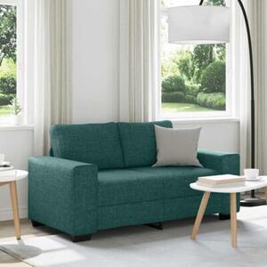 Sofa 2-osobowa ciemnozielona 160x77x82 cm tkanina