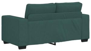 Sofa 2-osobowa ciemnozielona 160x77x82 cm tkanina